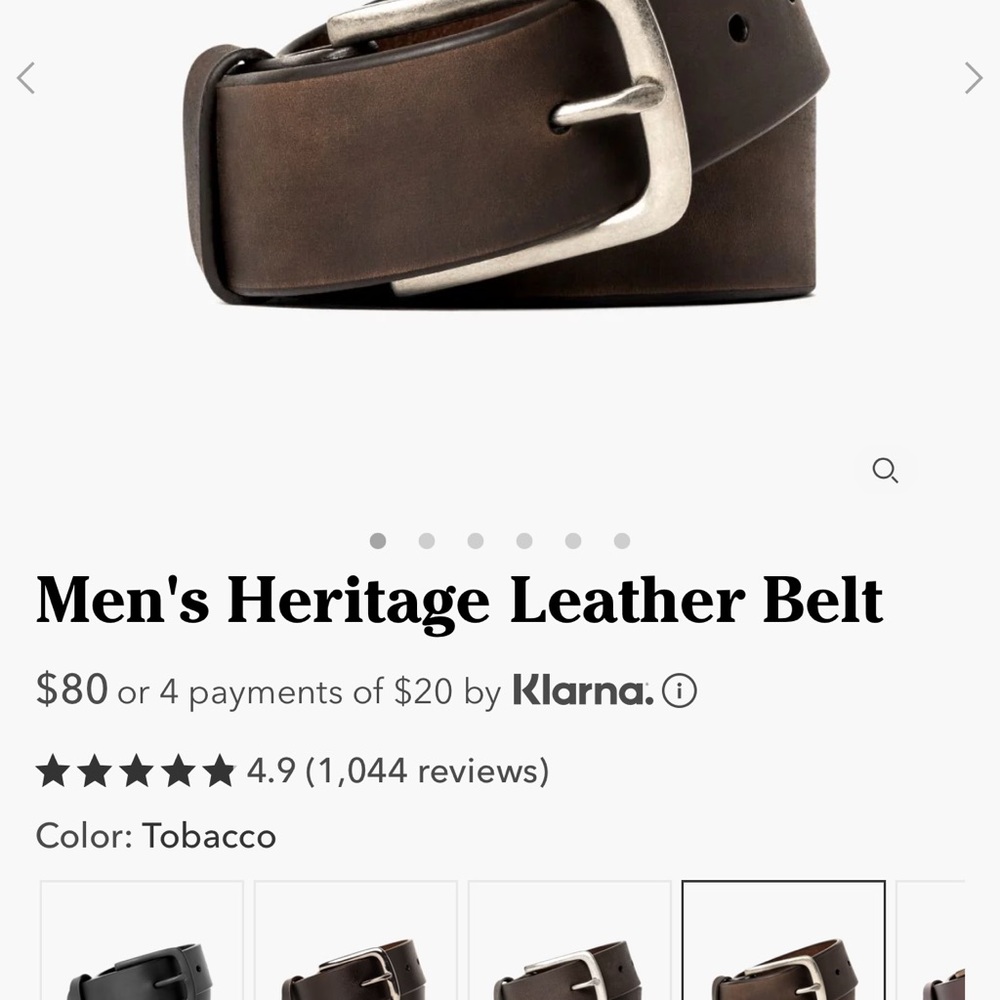 Thursday heritage leather belt